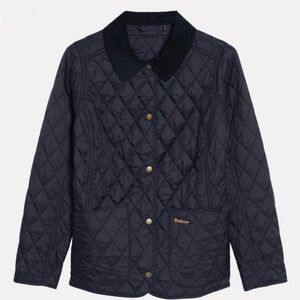 Barbour Women's Navy Annandale Quilted Jacket w/ Corduroy Collar
